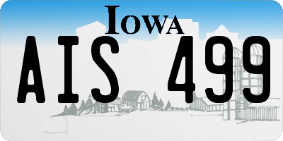 IA license plate AIS499