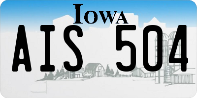 IA license plate AIS504