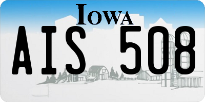 IA license plate AIS508