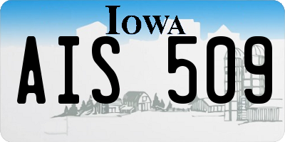 IA license plate AIS509