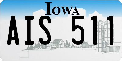 IA license plate AIS511