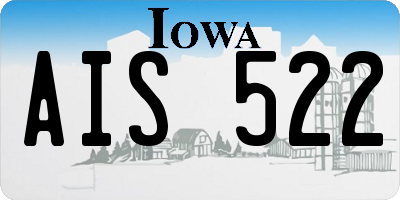 IA license plate AIS522