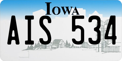 IA license plate AIS534