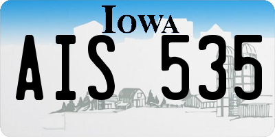 IA license plate AIS535