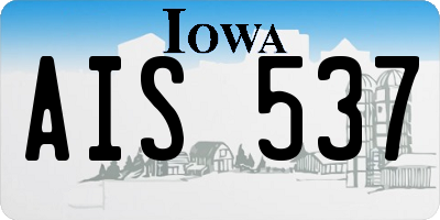 IA license plate AIS537