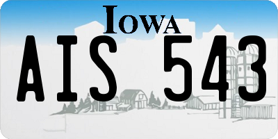 IA license plate AIS543