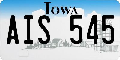 IA license plate AIS545