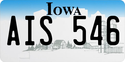IA license plate AIS546