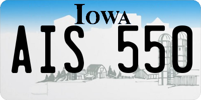 IA license plate AIS550