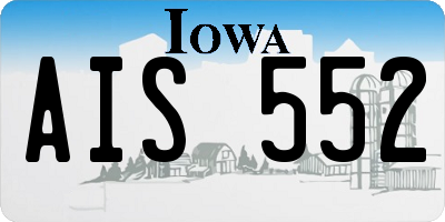 IA license plate AIS552