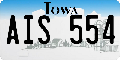 IA license plate AIS554