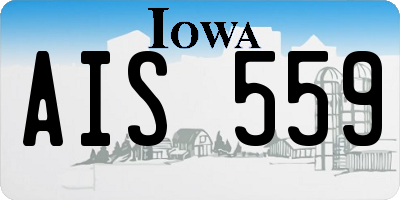 IA license plate AIS559