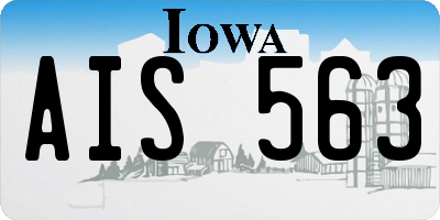 IA license plate AIS563