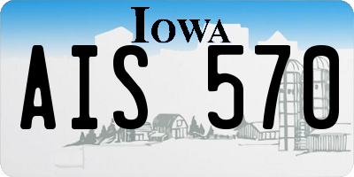IA license plate AIS570
