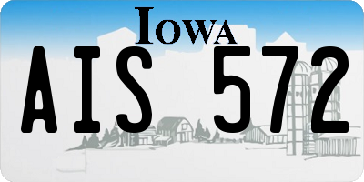 IA license plate AIS572