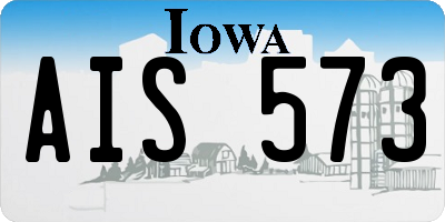 IA license plate AIS573