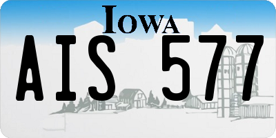 IA license plate AIS577