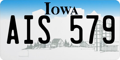 IA license plate AIS579
