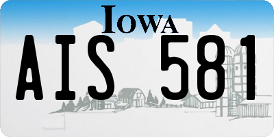 IA license plate AIS581