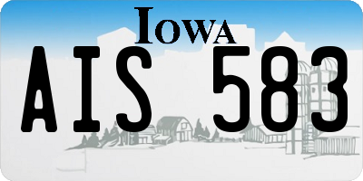 IA license plate AIS583