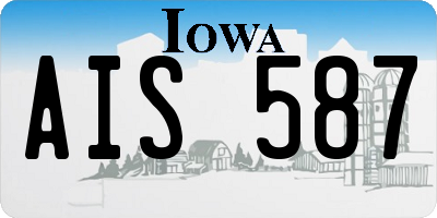 IA license plate AIS587