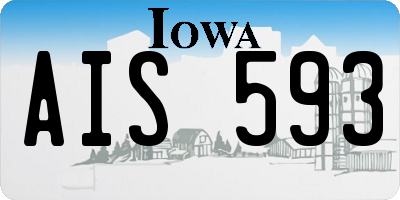 IA license plate AIS593