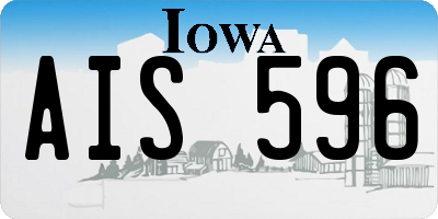 IA license plate AIS596