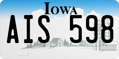 IA license plate AIS598