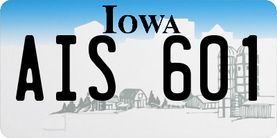 IA license plate AIS601