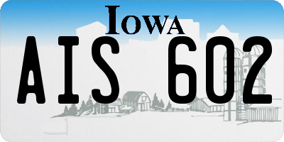 IA license plate AIS602