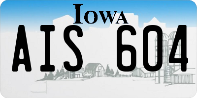 IA license plate AIS604