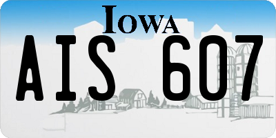 IA license plate AIS607