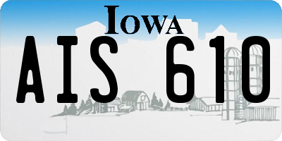 IA license plate AIS610