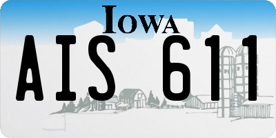 IA license plate AIS611