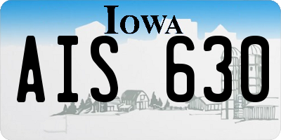 IA license plate AIS630