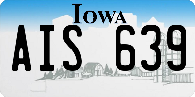 IA license plate AIS639