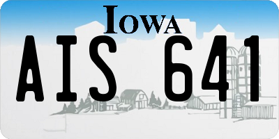 IA license plate AIS641