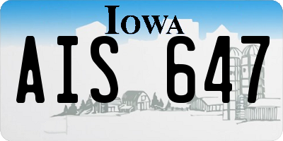 IA license plate AIS647