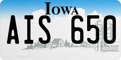 IA license plate AIS650