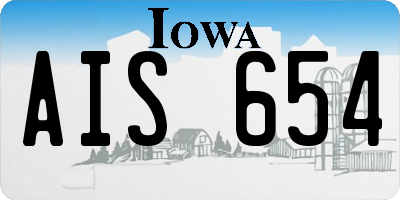 IA license plate AIS654