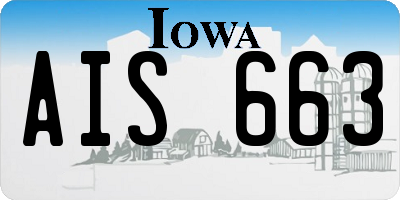 IA license plate AIS663