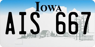IA license plate AIS667