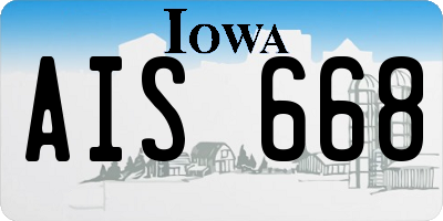 IA license plate AIS668