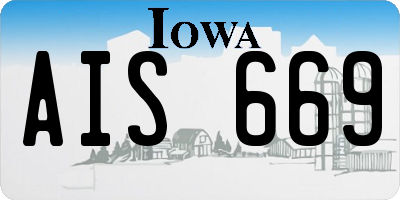 IA license plate AIS669