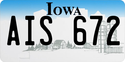 IA license plate AIS672