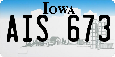 IA license plate AIS673