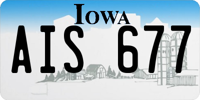IA license plate AIS677