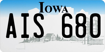 IA license plate AIS680
