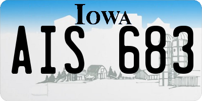IA license plate AIS683