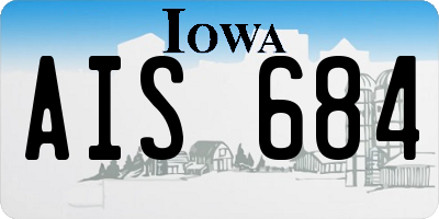 IA license plate AIS684